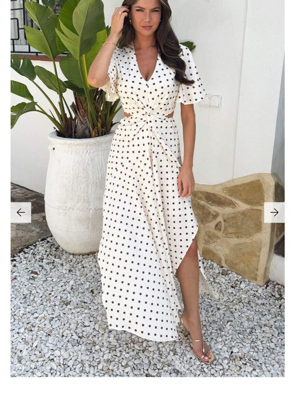 AX Paris White Maxi Dress with Black Polka Dots NEW Never been worn! UK size 12